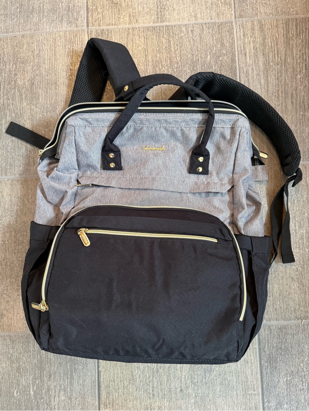 Loveook Two-Tone Gray and Black laptop Travel Backpack